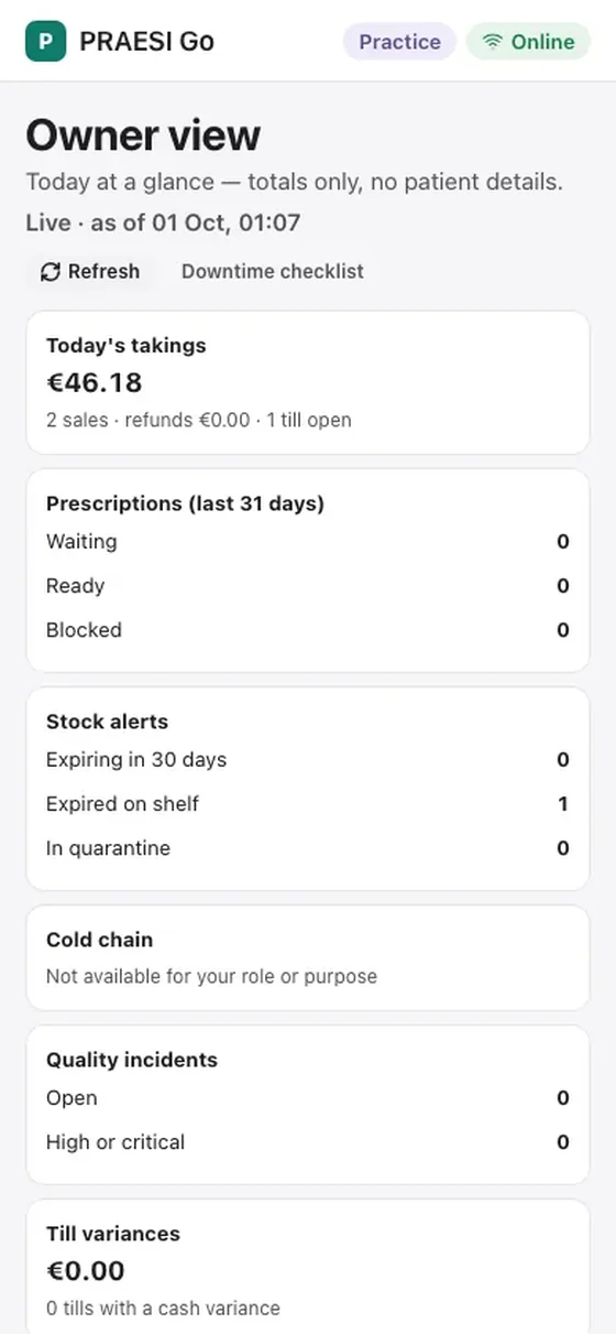 Pharmacy OS phone app